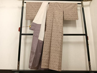 平和屋着物●上質な紬　琉球絣文様　正絹　逸品　AABJ0038ph