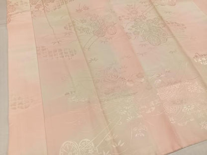 平和屋着物●振袖用長襦袢　袷　花車地紋　暈し染め　正絹　逸品　AABJ0042ph