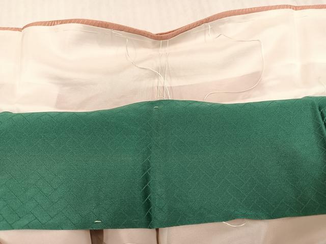 平和屋着物●豪華振袖　色無地　立波地紋　水柿色　正絹　逸品　AABJ0044ph
