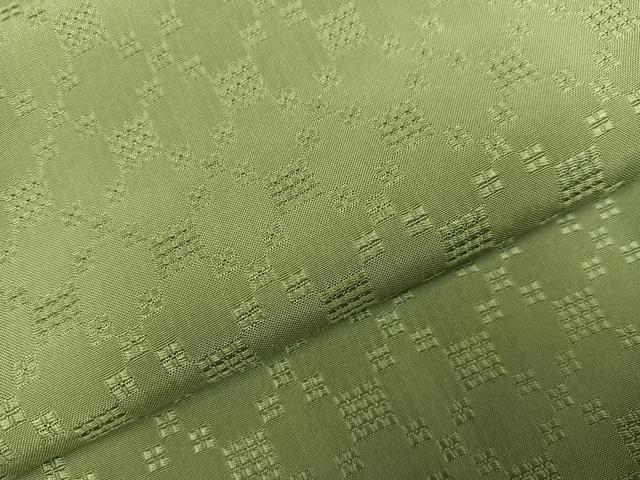 平和屋着物●上質な色無地 花織 柳茶色 正絹 逸品 AABJ0050ph