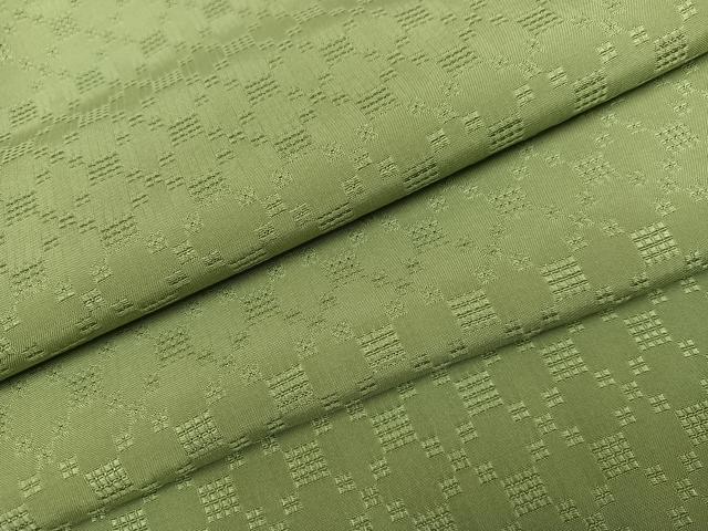 平和屋着物●上質な色無地 花織 柳茶色 正絹 逸品 AABJ0050ph