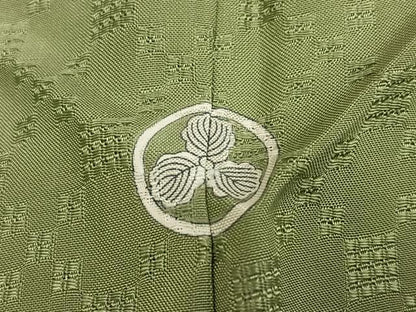 平和屋着物●上質な色無地 花織 柳茶色 正絹 逸品 AABJ0050ph