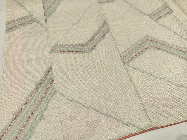 平和屋着物●上質な小紋　総絞り　幾何学文様　正絹　逸品　AABJ0053ph