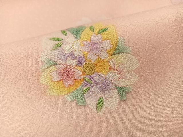 平和屋着物●小振袖 舞桜 暈し染め 金彩 洗える着物 AABJ0057ph