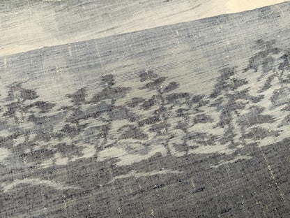 平和屋着物●色留訪問着 紬地 遠山風景樹林文 正絹 逸品 AABJ0059ph