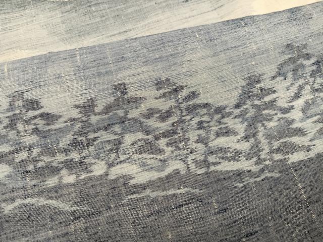 平和屋着物●色留訪問着 紬地 遠山風景樹林文 正絹 逸品 AABJ0059ph