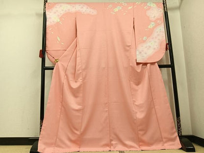 平和屋着物●小振袖 二尺袖 舞花文 暈し染め 洗える着物 AABJ0064ph