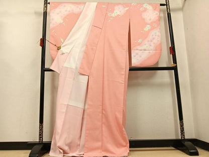 平和屋着物●小振袖 二尺袖 舞花文 暈し染め 洗える着物 AABJ0064ph