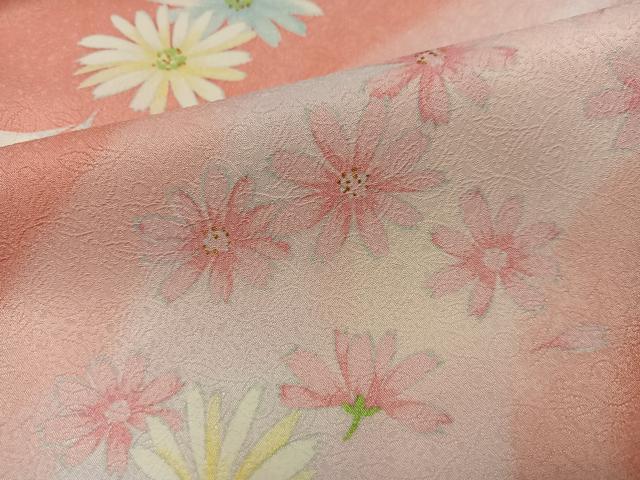 平和屋着物●小振袖 二尺袖 舞花文 暈し染め 洗える着物 AABJ0064ph
