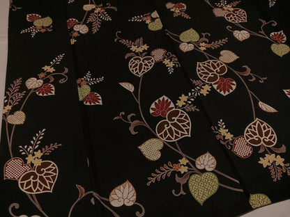 平和屋着物●上質な小紋 葵 黒地 正絹 逸品 AABJ0066ph