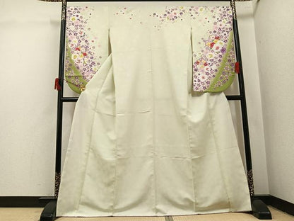 平和屋着物●小振袖 二尺袖 舞桜文 暈し染め 金彩 洗える着物 AABJ0068ph