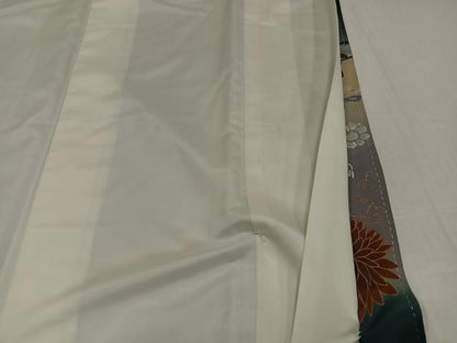 平和屋着物●アンティーク 大正ロマン 黒留袖 枝花文 暈し染め 金彩 胴抜き仕立て 正絹 逸品 AABJ0070ph