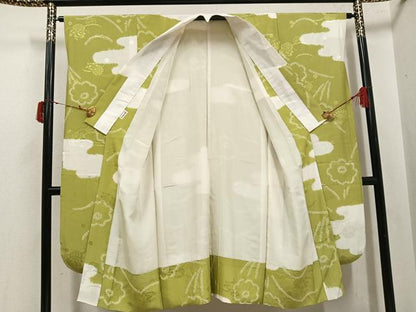平和屋着物●振袖用長襦袢　袷　絞り　霞花文　広衿仕立て　正絹　逸品　AABJ0071ph