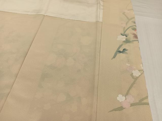 平和屋着物●京加賀友禅　百貫達雄　訪問着　枝花文　暈し染め　正絹　逸品　AABJ0075ph