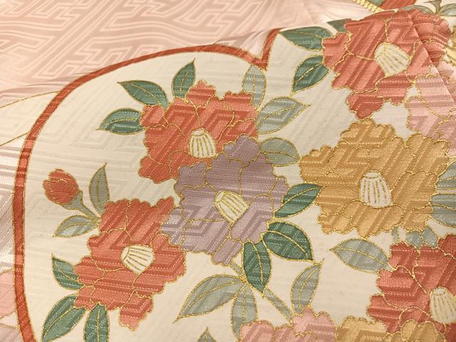 平和屋着物●豪華振袖　駒刺繍　草花文　金彩　正絹　逸品　AABJ0084ph