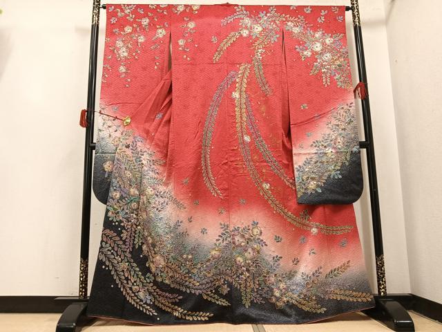 平和屋着物●豪華振袖　絞り　辻が花　金彩　正絹　逸品　AABJ0086ph
