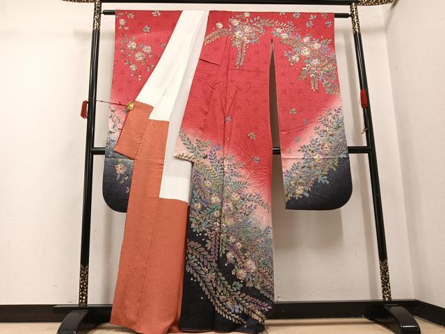 平和屋着物●豪華振袖　絞り　辻が花　金彩　正絹　逸品　AABJ0086ph