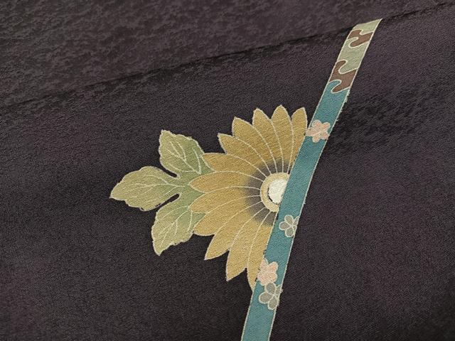 平和屋着物○男性 訪問着 友禅 草花文 背抜き仕立て 正絹 逸品 AABJ0087ph