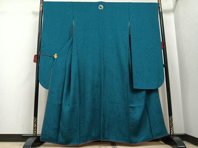 平和屋着物●豪華振袖　色無地　花地紋　天鵞絨色　正絹　逸品　AABJ0089ph