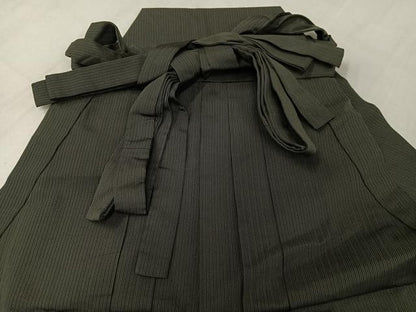 平和屋着物●男性　馬乗り袴　縞　正絹　逸品　AABJ0090ph