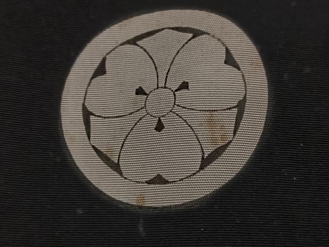 平和屋着物●男性　黒紋付　正絹　逸品　AABJ0091ph