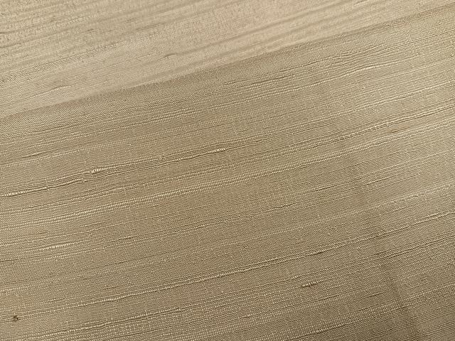 平和屋着物●上質な紬　色無地　白橡色　正絹　逸品　AABJ0095ph