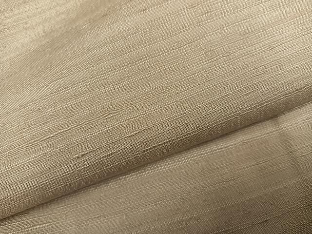 平和屋着物●上質な紬　色無地　白橡色　正絹　逸品　AABJ0095ph