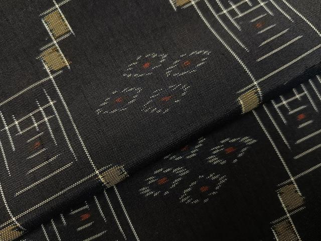 平和屋着物●本場琉球絣　紬　正絹　逸品　未使用　AABJ0098ph