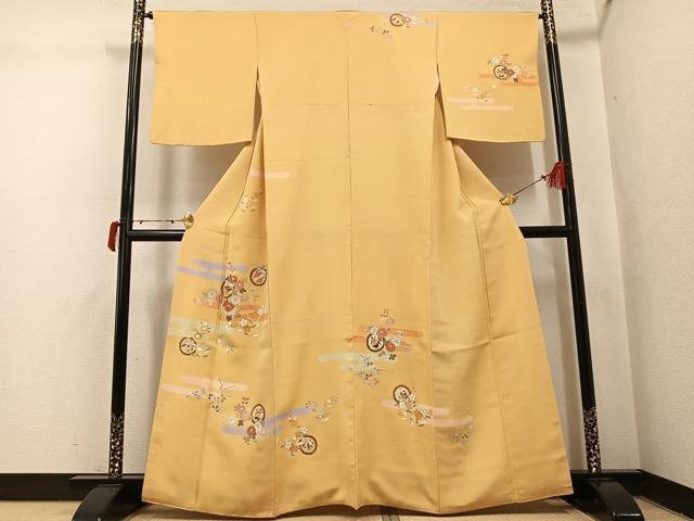 平和屋着物●創業460年・千總　訪問着　エ霞草花文　金彩　伊勢丹扱い　正絹　逸品　AABJ0102ph