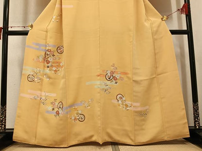 平和屋着物●創業460年・千總　訪問着　エ霞草花文　金彩　伊勢丹扱い　正絹　逸品　AABJ0102ph