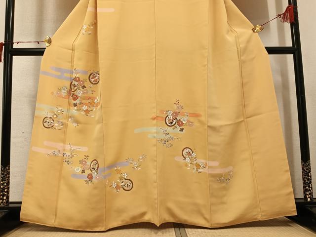 平和屋着物●創業460年・千總　訪問着　エ霞草花文　金彩　伊勢丹扱い　正絹　逸品　AABJ0102ph