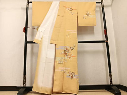 平和屋着物●創業460年・千總　訪問着　エ霞草花文　金彩　伊勢丹扱い　正絹　逸品　AABJ0102ph