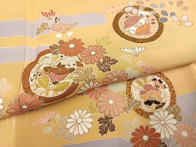 平和屋着物●創業460年・千總　訪問着　エ霞草花文　金彩　伊勢丹扱い　正絹　逸品　AABJ0102ph