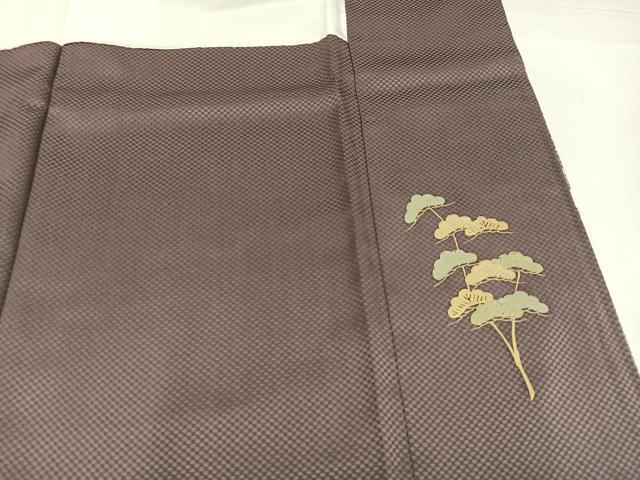 平和屋着物●訪問着　風景草花文　たたき染め　金彩　ロング丈　正絹　逸品　AABJ0112ph