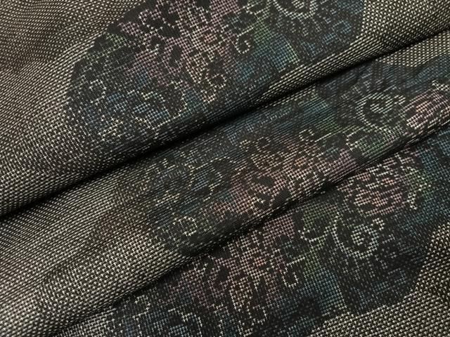 平和屋着物●本場大島紬　カタス9マルキ　更紗唐草文　正絹　逸品　AABJ0113ph