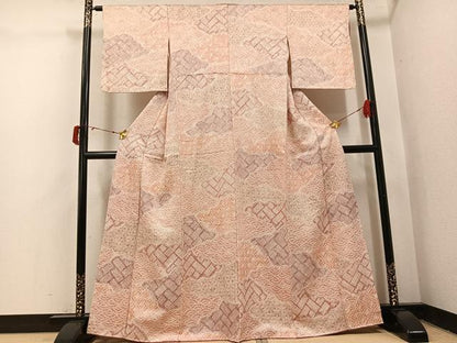 平和屋着物●上質な小紋　総絞り　吉祥文　正絹　逸品　AABJ0115ph