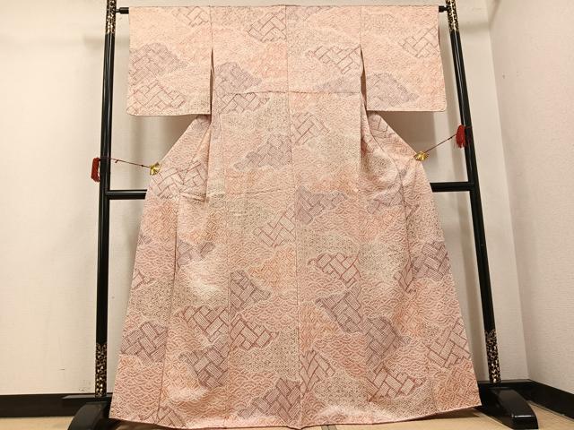 平和屋着物●上質な小紋　総絞り　吉祥文　正絹　逸品　AABJ0115ph