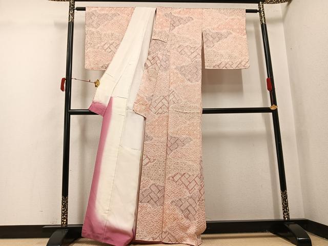 平和屋着物●上質な小紋　総絞り　吉祥文　正絹　逸品　AABJ0115ph