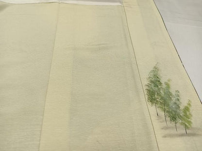 平和屋着物●訪問着　作家物　洛庵　手描き　草木文　暈し染め　正絹　逸品　AABJ0116ph