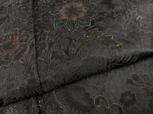 平和屋着物●訪問着　作家物　草花文　金彩　ロング丈　正絹　逸品　AABJ0117ph