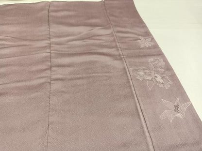平和屋着物●訪問着　お召地　草花文　正絹　逸品　AABJ0121ph