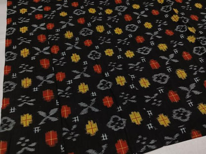 平和屋着物●久留米絣　単衣　舞花文　綿　逸品　AABJ0124ph