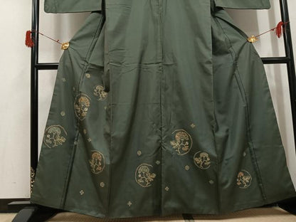平和屋着物●訪問着　本場大島紬　染大島　更紗文　金彩　正絹　逸品　AABJ0130ph