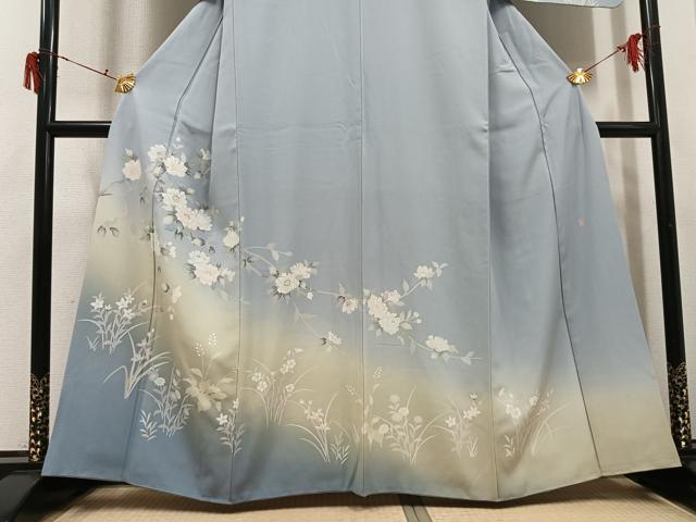 平和屋着物●訪問着　友禅　作家物　純　枝花文　暈し染め　正絹　逸品　AABJ0131ph
