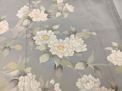 平和屋着物●訪問着　友禅　作家物　純　枝花文　暈し染め　正絹　逸品　AABJ0131ph