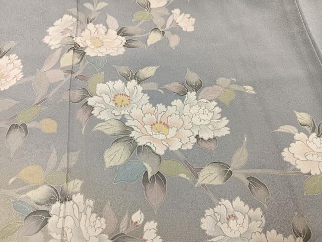 平和屋着物●訪問着　友禅　作家物　純　枝花文　暈し染め　正絹　逸品　AABJ0131ph