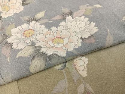 平和屋着物●訪問着　友禅　作家物　純　枝花文　暈し染め　正絹　逸品　AABJ0131ph