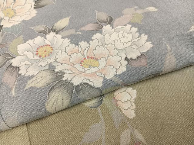 平和屋着物●訪問着　友禅　作家物　純　枝花文　暈し染め　正絹　逸品　AABJ0131ph