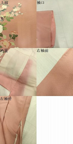 平和屋着物●訪問着　友禅　草花文　暈し染め　正絹　逸品　AABJ0132ph