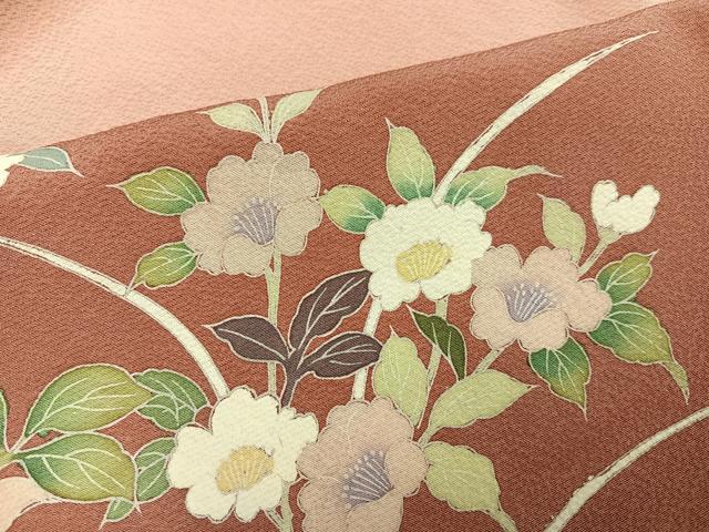 平和屋着物●訪問着　友禅　草花文　暈し染め　正絹　逸品　AABJ0132ph